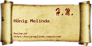 Hönig Melinda névjegykártya